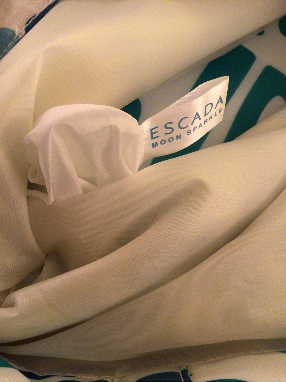 Escada Tote Bag with Teal & Blue Typographic Logo Lettering - Picture 6 of 6
